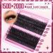 Fluffy Lash Clusters Kit - 150D & 200D Thick Volume Extensions | 14-20mm Wispy Individual Lashes | Includes Bond Seal Remover & Tweezers by Delyneph - Buy Online on GoSupps.com
