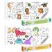 2Pcs Children's Drawing Roll,ASOUNY DIY Painting Coloring Paper Roll,118X14.9 Inch Upgrade Large Drawing Roll Paper for Kids,Sticky Toddler Coloring Art Paper,Wall Coloring Stickers(Dinosaur&Animal)