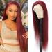 ULRICA 13x4 HD Lace Front Burgundy Wig - Pre Plucked Wine Red Straight Human Hair 150% Density - Buy Online on GoSupps.com