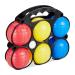 Relaxdays unisex youth game colors plastic & carrying basket relaxdays boccia game 6 petanque balls in 3 colors plastic with a target ball beam colorful h x b t approx. 19 22 7 cm EU