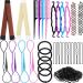 536 Pieces Hair Braiding Tools Include French Twist Bun Makers DIY Hair Styling Tool Kit French Centipede Braiders Hair Bobby Pins Elastic Hair Ties Mini Rubber Bands Assorted styles