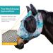 Harrison Howard Super Comfort Stretchy Fly Mask Large Eye Space UV Protection & Breathable Design in Green Water Tone (L) - Buy Online on GoSupps.com