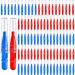 Vetory 100 pieces interdental brushes tooth cleaning Tool for interdental spaces dental brushes space dental floss toothpick cleaning tooth cleaning Tool interdental brushes red blue