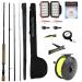 Wild Water Fly Fishing 9 Foot, 4-Piece, 7/8 Weight Fly Rod Complete Fly Fishing Rod and Reel Combo Starter Package with Freshwater Flies