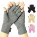 Vive Arthritis Gloves - Men  Women Rheumatoid Compression Hand Glove for Osteoarthritis- Arthritic Joint Pain Relief - Carpal Tunnel Wrist Support - Open Finger  Fingerless Thumb for Computer Typing Grey Medium