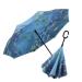 RainCaper Reverse Inverted (inside-out) Windproof Museum Monet Water Lilies Reverse-opening Upside Down Umbrella with C-shaped Handsfree Handle Claude Monet Water Lilies