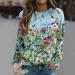 Women's Fall Sweatshirt: Casual Floral Crewneck Top, Plus Size X-Large, Sky Blue - Buy Online on GoSupps.com