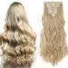 S-noilite 17-26 Inches(43-66cm) 8pcs Long Full Head Clip In Hair Extensions Extension Sexy Lady Fashion Choice 60 Colours (17 Inches-Curly Golden mix bleach blonde) Golden mix bleach blonde 17 Inch