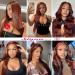 Reddish Brown 22 Inch HD Lace Front Human Hair Wig 180% Density with Baby Hair - Pre Colored Auburn Copper Red Bone Straight Glueless 13x6 Reddish Brown Lace Front Wig 33B - Buy Online on GoSupps.com