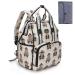 Pipi bear Diaper Bag Backpack, Stylish Cute Travel Baby Bag, Jacquard Maternity Nappy Bag for Mom and Dad with Changing Pad, Cream
