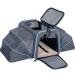 Petsfit Expandable Cat Carrier Dog Carrier,Airline Approved Soft-Sided Portable Pet Travel Washable Carrier for Kittens,Puppies,Removable Soft Plush mat and Pockets S:16"x10"x9" Light Grey