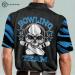 LASFOUR Custom Skull Bowling Team Polo Shirts - Personalized Short Sleeve Bowling Polo in Blue Skull Design - Buy Online on GoSupps.com