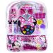 Disney Minnie Mouse - Townley Girl backpack Cosmetic Set Includes: Lip Gloss Compact Hair Bows Nail Polish Nail File Lip Balm Toe Spacer Nail Stickers