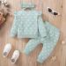 Baby Girl Fall Winter Outfit Set | Mint Green Waffle Knit Top and Pants | 18-24 Months - Buy Online on GoSupps.com