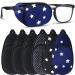 6 Pieces Silk Eye Patch for Adults Kids Glasses to Cover Either Eye Soft Eye Glass Cover Single Eye Patches (Dark-Color Style)