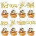36 Pack Happy New Year Cupcake Toppers Glitter Welcome 2024 Cupcake Topper Cheers to 2024 Cupcake Topper Hello 2024 Cupcake Food Picks Decorations for Happy New Year Eve Party Supplies Gold 1