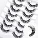 False Eyelashes CUTEBEY Russian Strip Lashes Natural Wispy D Curly Faux Mink Eyelashes 7 Pairs 15MM Eyelashes Pack Creates Natural Look (Russian SL-C) Russian SL-C/15MM