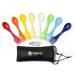 Tapirus Spork to Go V8 Set - 8 Colorful Durable and BPA Free Sporks - Spoon, Fork and Knife Combo Utensils Flatware Mess Kit for Camping and Outdoor Activities - with Bottle Opener and Carrying Case