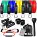 Resistance Bands - 14 Pc Resistance Bands Set Men Women Exercise Band Fitness Workout Home Gym Equipment - Resistance Bands Up to 100 lbs