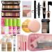All in One Makeup Kit for Women Full Kit Travel Makeup Kit for Teens Makeup Gift Kit with Everything Foundation Eyeshadow Lip Gloss Lip Oil Eyebrow Blush Contour Powder Christmas Makep Gift-Set B Setb