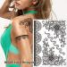 Black Henna Temporary Tattoo Stickers - Lace Pattern Body Art Design for Women - Waterproof and Sexy Mandala Flower Fake Tattoos - 6 Sheets - Buy Online on GoSupps.com