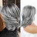 Jolelyne Silver Gray Ombre Layered Wig with Curtain Bangs - Synthetic Short Bob Wig for Black Women - Grey 02 - Buy Online on GoSupps.com