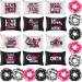 24 Pieces Cheer Bags for Cheerleaders Cheer Scrunchies Canvas Cheer Makeup Bags Cases Portable Travel Cheerleading Makeup Bag Cheer Elastic Scrunchies for Girls Cheerleaders Hair Ties Cheer Gifts