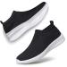 vibdiv Shoes Women Sneakers Lightweight Trainers Comfortable Casual Office Flat Shoes 43 EU Black White 006