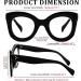 FEISEDY Retro Oversized Blue Light Blocking Reading Glasses - Anti Glare Thick Frame for Digital Eye Strain - B2980 Black Frame 2.0x - Buy Online on GoSupps.com
