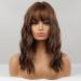 Haircube Long Brown Wavy Wigs for Women - Synthetic Natural Hair Wig with Air Bangs for Everyday & Party Use - Buy Online on GoSupps.com