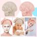 FRIUSATE Microfiber Hair Towel Cap 2 Pack - Soft Absorbent Hair Wrap for Women | Ideal for Curly Long & Thick Hair - Khaki & Pink Turban Shower Cap with Bow-Knot - Buy Online on GoSupps.com