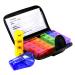 Small to Medium Sized Easy Open 7 Day Travel Pill Organizer Box Weekly Case Prescription & Medication Vitamin Organizer Rainbow Reminder Daily (with Tablet Cutter)