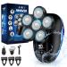 Head Shaver for Men, Upgrade 6-in-1 Mens Electric Shaver Bald Head Shaver Cordless Electric Razor for Men IPX7 Waterproof Rotary Shaver Grooming Kit, Face Head Shaver with Nose Hair Sideburns Trimmer HR-Shaver-BY06