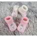 Royal Icon 2 x Pairs Baby Booties 0-3 Months | Soft & Stylish Newborn Slippers | Ideal for Indoor & Outdoor Use | White Pink Teddy Design - Buy Online on GoSupps.com