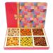 Ghasitaram Gifts Diwali Gifts Fruit n Nut 6 Part Box of Crunchy Cashews Crunchy Peanuts and Flavoured Almonds 300 GMS