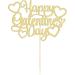 1Pc Happy Valentine's Day Cake Topper Gold Glitter Valentine's Day Cake Topper Decorations for Valentine's Day Theme Wedding Engagement Bridal Shower Birthday Party Cake Decorations Supplies - Buy Online on GoSupps.com