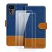 Milegao leather cover for Coolpad Cool 20 Magnetic cell phone cover with wallet and card slot + 2 pieces Display protection film made of hardened glass for CoolPad Cool 20 (6.52 ) Gray