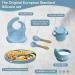 Silicone Baby Self-Feeding Set - Divided Suction Plate, Bowl, and Sippy Cup - Blue - Buy Online on GoSupps.com