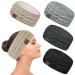 Winter Cable Knit Headbands Women 4 Pcs Ear Warmer Knitted Thermal Twist Headbands for Girls Women Head Wrap Winter Outdoor Sports Skiing Running Party Good Gift Black Deep Grey Light gray Beige