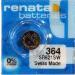 Renata Silver Oxide Watch Battery For 364 Button Cell 5 Batteries