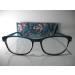 Foster Grant Misha Blue Multicolor Flower Reading Glasses w/Case +2.50