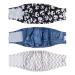 Cutebone male washable dog diapers belly bands 3 pieces of reusable dog belly band for male high-suction dog wraps with flexible Velcro fastener DM06S-DE Denim & Totenkopf & Strip S (28-35.5cm)