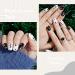 GLAMERMAID Black White Stars Press On Nails - 24 Pcs Short Round Fake Nails | Squoval UV Acrylic False Nail Kit for Women | Reusable Full Cover Static Nails - Buy Online on GoSupps.com
