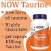 NOW Foods Taurine 1000mg Double Strength Vegan Capsules | Lab-Tested Amino Acid | Gluten-Free, Soy-Free, Vegetarian | Buy Online - Buy Online on GoSupps.com