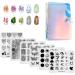 Alexnailart 6 Pieces Nail Stamping Plates Nail Art Plates Set Multi-Patterns Image Template Nail Design Manicure Stencils Tool with Storage Bag (Set6)