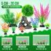 Borlech Aquarium Rock Decorations Set - 9 Pieces Plastic Plants & Green Rock | Enhance Your Fish Tank Decor - Buy Online on GoSupps.com