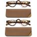 Hubeye 2 Pairs Retro Half Moon Reading Glasses Lightweight Plastic Half Frame Reader with Spring Hinge for Women and Men 2.00 2 Tortoiseshell 2.0 Dioptres
