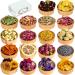 Dried Flowers 18 Pack Natural Dried Flower Herbs Kit for Bath Bomb Soap Resin Candle Making Include Rose Petals Rosebuds Lavender Jasmine Flowers Lily Lemon Slice and More