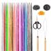 VEGCOO Hair Extensions Rainbow Colored Hair Tinsel Kit 20 Colors with Tools Glitter Synthetic Straight Hair Extensions Party Highlights Hair Accessories for Kids Girls Women