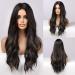 EMMOR 26 Long Black Wig for Women - Natural Synthetic Hair, Curly Wavy Style with Blonde and Black Highlights - Buy Online on GoSupps.com